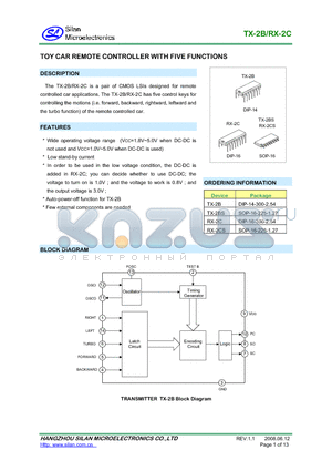 RX-2C datasheet - TOY CAR REMOTE CONTROLLER WITH FIVE FUNCTIONS