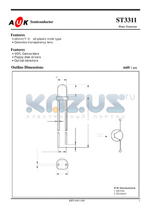 ST3311 datasheet - Photo Transistor