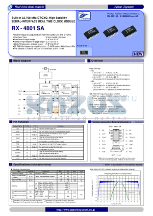 RX-4801SA datasheet - SERIAL-INTERFACE REAL TIME CLOCK MODULE