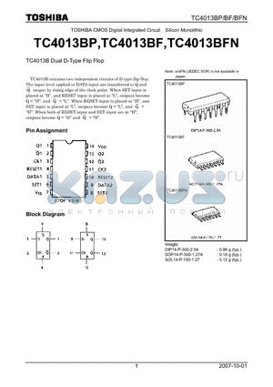 TC4013BFN datasheet - Dual D-Type Flip Flop