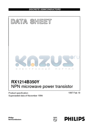 RX1214B350Y datasheet - NPN microwave power transistor