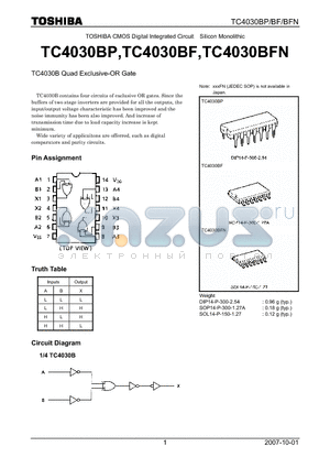 TC4030BFN datasheet - Quad Exclusive-OR Gate