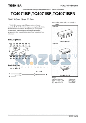 TC4071BFN datasheet - Quad 2-Input OR Gate