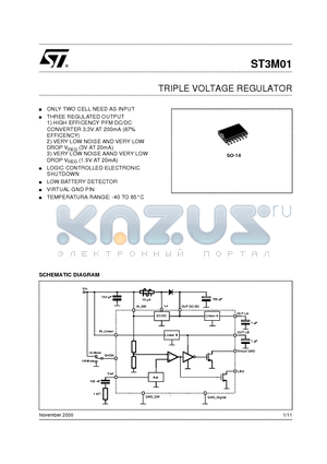 ST3M01D datasheet - TRIPLE VOLTAGE REGULATOR