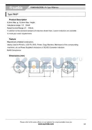 RX8PNP-103J datasheet - POWER INDUCTORS