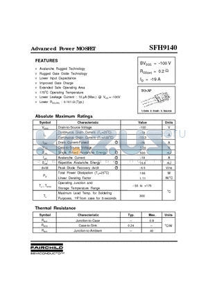 SFH9140 datasheet - Advanced Power MOSFET