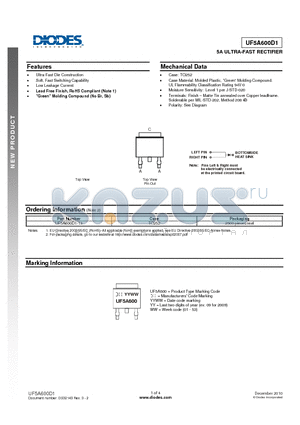 UF5A600D1 datasheet - 5A ULTRA-FAST RECTIFIER