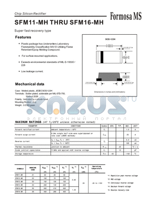 SFM11-MH datasheet - Chip Silicon Rectifier - Super fast recovery type