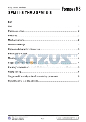 SFM12-S datasheet - 1.0A Surface Mount Super Fast Rectifiers-50-600V