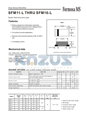 SFM13-L datasheet - Chip Silicon Rectifier - Super fast recovery type