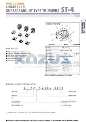 ST4TB104 datasheet - SURFACE MOUNT TYPE TRIMMERS