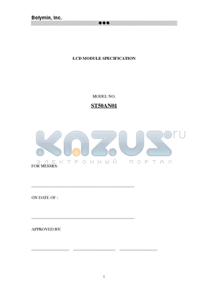 ST50AN01 datasheet - LCD MODULE SPECIFICATION