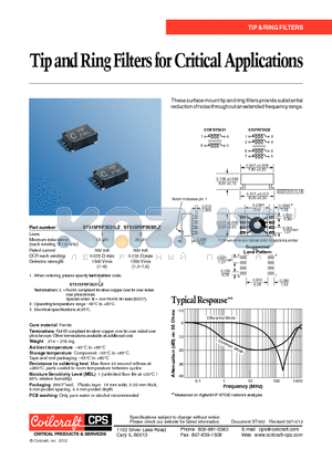 ST515FRF datasheet - Tip and Ring Filters for Critical Applications