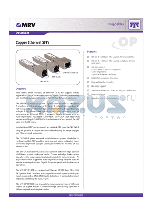 SFP-GA-R datasheet - Copper Ethernet SFPs