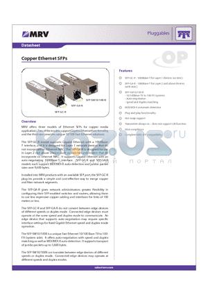 SFP-GC-R datasheet - Copper Ethernet SFPs