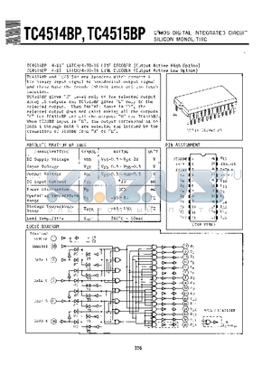 TC4515BP datasheet - CMOS DIGITAL INTEGRATED CIRCUIT SILICON MONOLITHIC