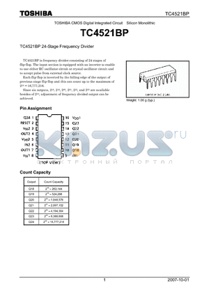 TC4521BP_07 datasheet - 24-Stage Frequency Divider