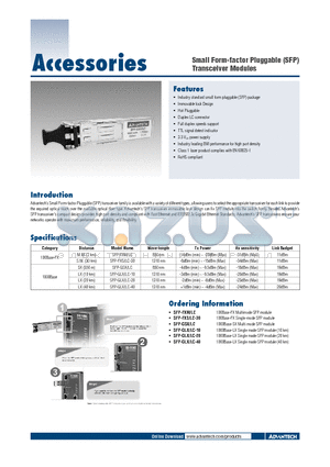 SFP-GLX-LC-10 datasheet - Small Form-factor Pluggable (SFP) Transceiver Modules