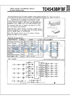 TC4543BP datasheet - C2MOS DIGITAL INTERGRATED CIRCUIT SILICON MONOLITHIC