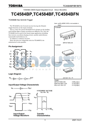 TC4584BFN datasheet - Hex Schmitt Trigger