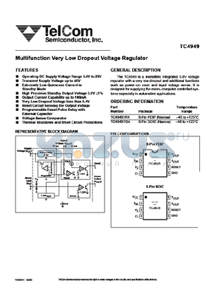 TC4949VOA datasheet - Multifunction Very Low Dropout Voltage Regulator