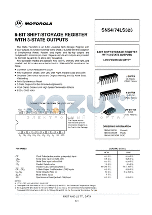 SN74LS323DW datasheet - 8-BIT SHIFT/STORAGE REGISTER WITH 3-STATE OUTPUTS