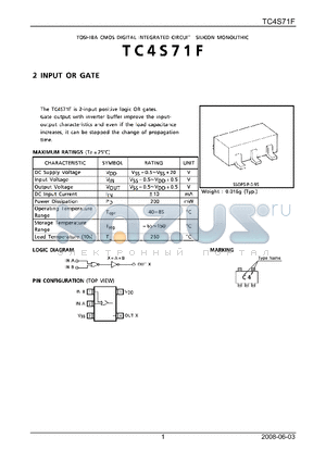 TC4S71F_08 datasheet - 2 INPUT OR GATE