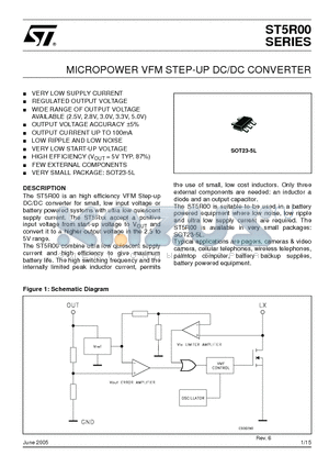 ST5R25U datasheet - MICROPOWER VFM STEP-UP DC/DC CONVERTER