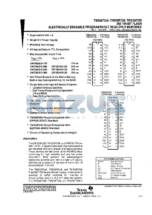 TMS29F258-300 datasheet - 262,144-BIT FLASH ELECTRICALLY ERASABLE PROGRAMMABLE READ-ONLY MEMORIES