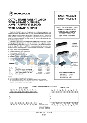 SN74LS373DW datasheet - OCTAL TRANSPARENT LATCH WITH 3-STATE OUTPUTS; OCTAL D-TYPE FLIP-FLOP WITH 3-STATE OUTPUT