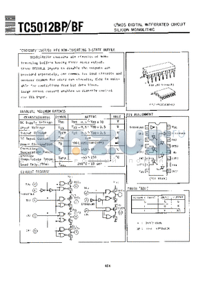 TC5012BF datasheet - CMOS DIGITAL INTEGRATED CIRCUIT SILICON MONOLITHIC