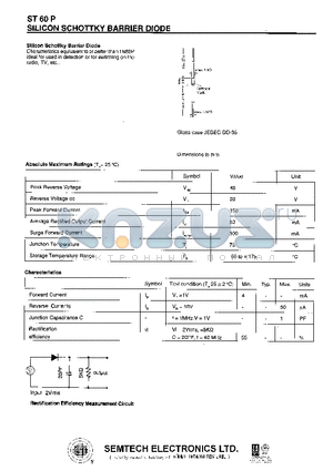 ST60P datasheet - SILICON SCHOTTKY BARRIER DIODE