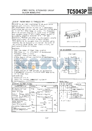 TC5043P datasheet - C2MOS DIGITAL INTEGRATED CIRCUIT SILICON MONOLITHIC