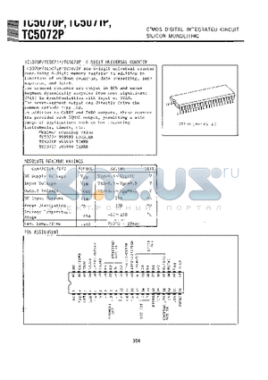 TC5071P datasheet - C2MOS DIGITAL INTEGRATED CIRCUIT SILICON MONOLITHIC