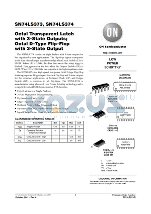 SN74LS374M datasheet - Octal Transparent Latch with 3-State Outputs Octal D-Type Flip-Flop with 3-State Output