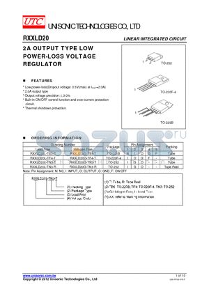 RXXLD20G-TF4-T datasheet - 2A OUTPUT TYPE LOW POWER-LOSS VOLTAGE REGULATOR