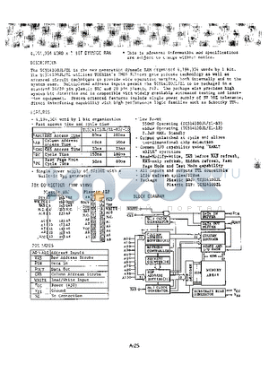 TC514100JL-10 datasheet - 4,194,304 WORD x 1 BIT DYNAMIT RAM
