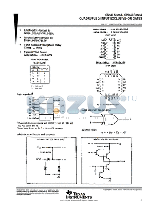 SN74LS386A datasheet - QUADRUPLE 2-INPUT EXCLUSIVE-OR GATES