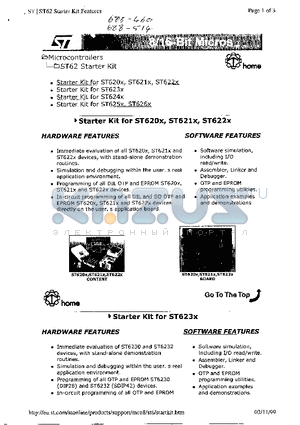 ST620X datasheet - 8/16-Bit Micros