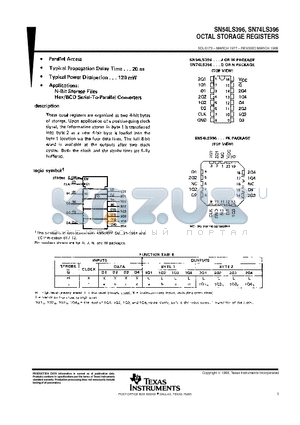 SN74LS396 datasheet - OCTAL STORAGE REGISTERS