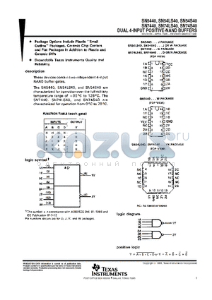 SN74LS40 datasheet - DUAL 4-INPUT POSITIVE-NAND BUFFERS