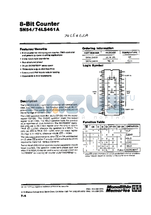 SN74LS461ANS datasheet - 8-Bit Counter