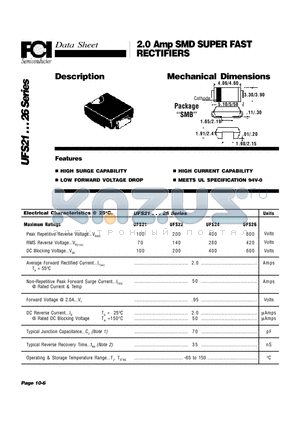 UFS21 datasheet - 2.0 Amp SMD SUPER FAST RECTIFIERS