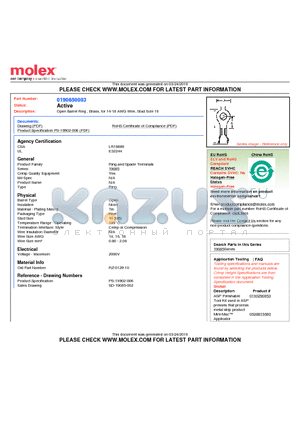 RZ-0129-10 datasheet - Open Barrel Ring , Brass, for 14-18 AWG Wire, Stud Size 10