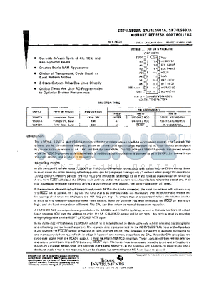 SN74LS600A datasheet - MEMORY REFRESH CONTROLLERS