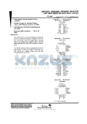SN74LS598DW datasheet - 8-BIT SHIFT REGISTERS WITH INPUT LATCHES