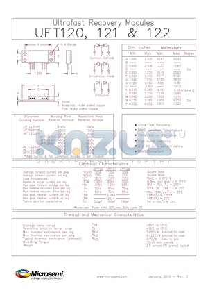 UFT12130A datasheet - Ultrafast Recovery Modules