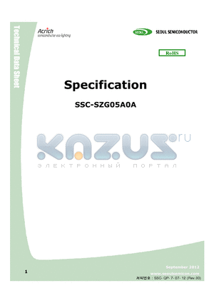 SZG05A0A datasheet - Z Power LED - Super high Flux output and high Luminance