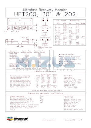 UFT20010 datasheet - Ultrafast Recovery Modules