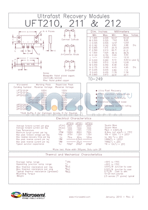 UFT21015 datasheet - Ultrafast Recovery Modules